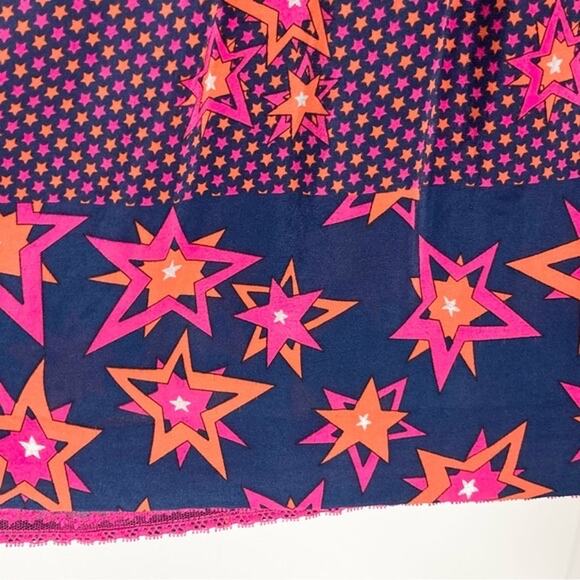 BIMBA&LOLA Skirt EU 40/M Silk Stars A-Line Pleated Silver Hot-Pink Coral Purple - Picture 4 of 9